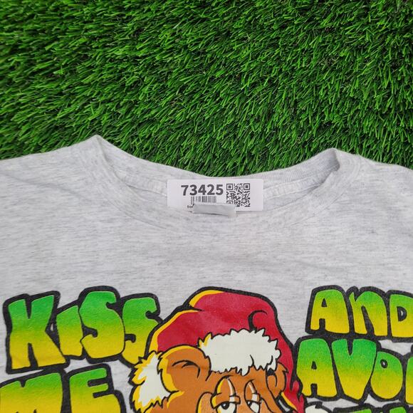 Vintage Funny Christmas Shirt XL 24x27 Boxy Cropped Gray - Picture 11 of 13